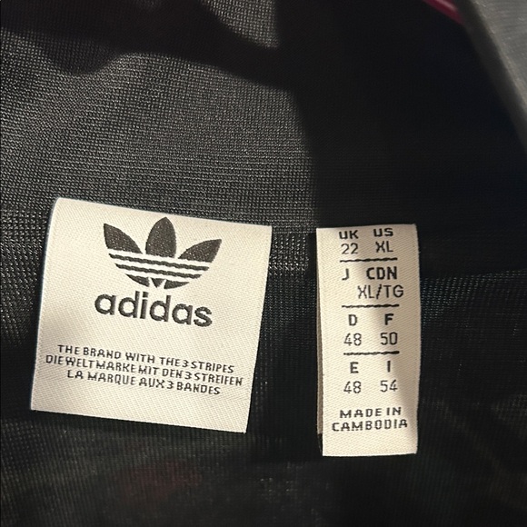 Adidas Floral Black Crop Track Jacket XL - Picture 6 of 6